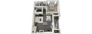 1x1C Floor Plan at Rivulet Apartments, American Fork, 84003