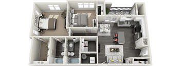 2x2A Floor Plan at Rivulet Apartments, American Fork
