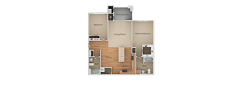 2 Bedroom 2 Bathroom Floor Plan at San Tropez, Utah