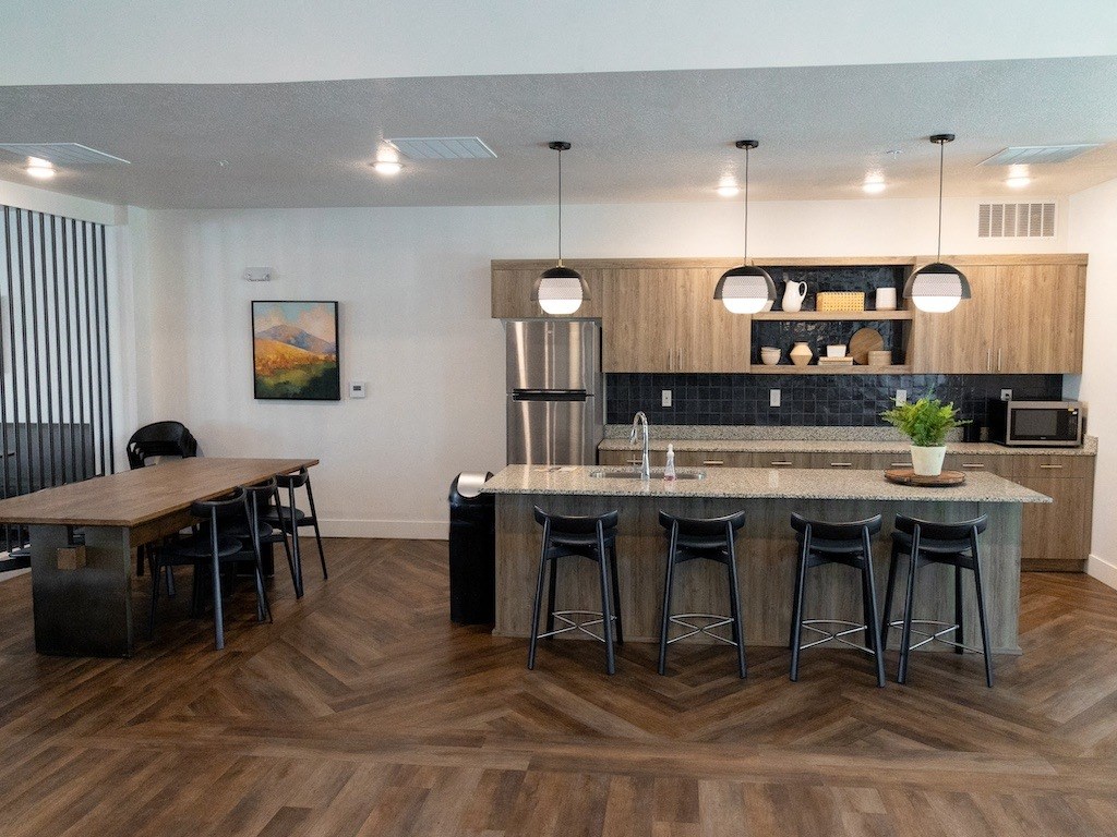 Seating at Kitchen in Clubhouse at Ridge View Apartments