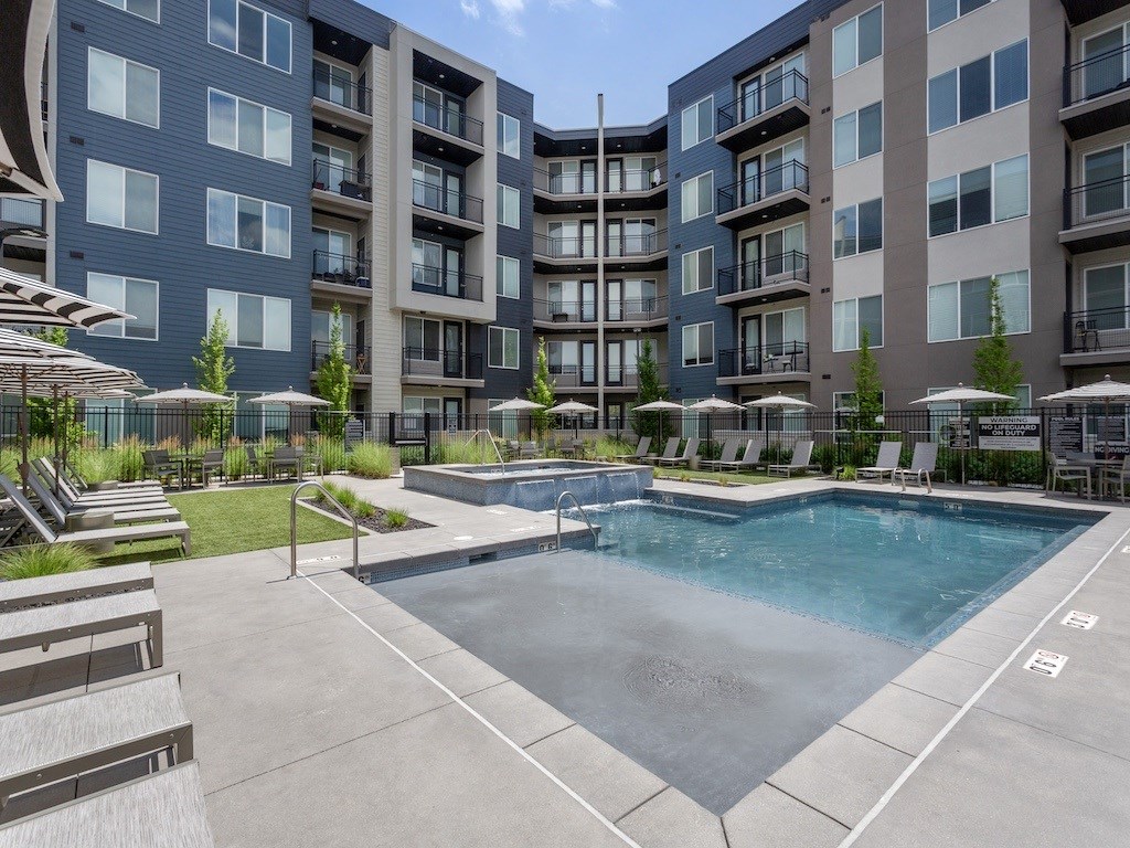 Shallow Side of Pool at City Lofts Apartments