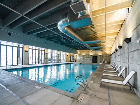 Indoor Pool and Spa at Soleil Lofts