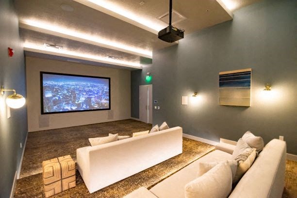 Screening Room  With Comfy Sitting at Soleil Lofts Apartments, Utah