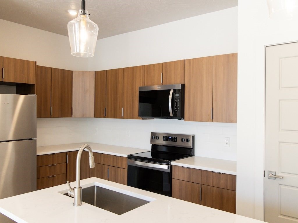 Spacious Kitchen with Island at The Ash Apartments & Townhomes