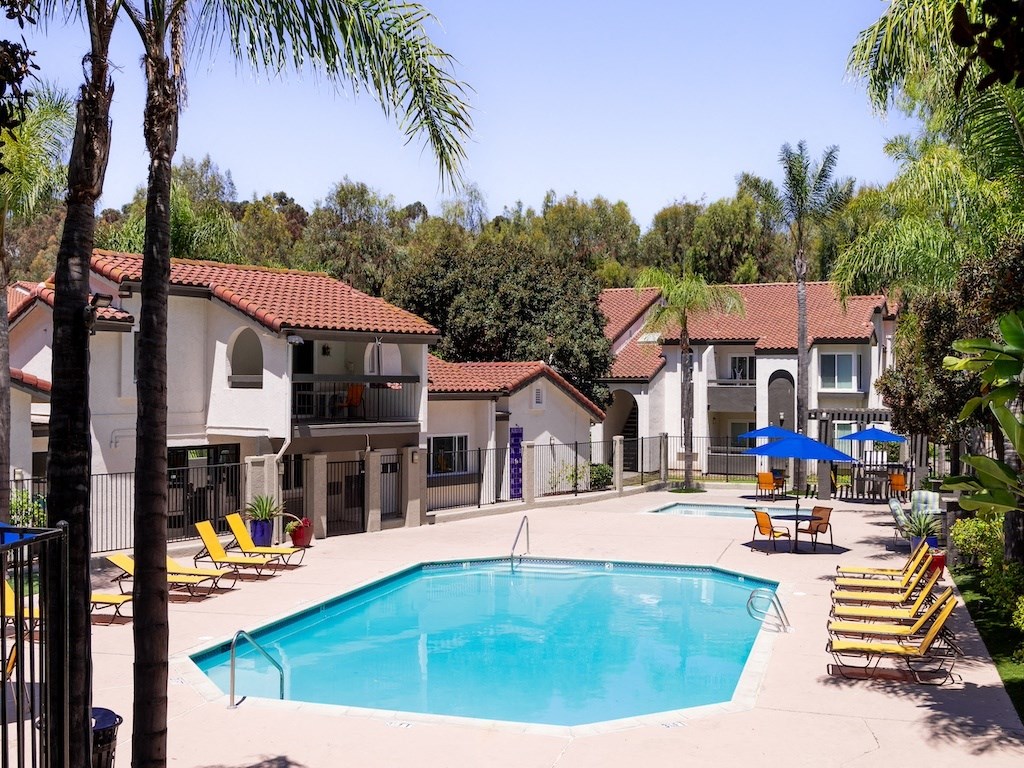 Sparkling Pool at Eucalyptus Grove Apartments California