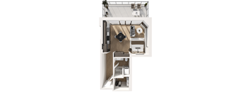 Studio Floorplan at The Terrace at Academy Village, Herriman, 84096