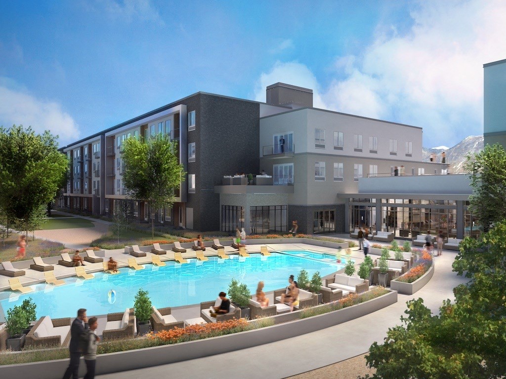 The Arza Apartments Pool Rendering