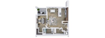 1X1 Floorplan at The Ash