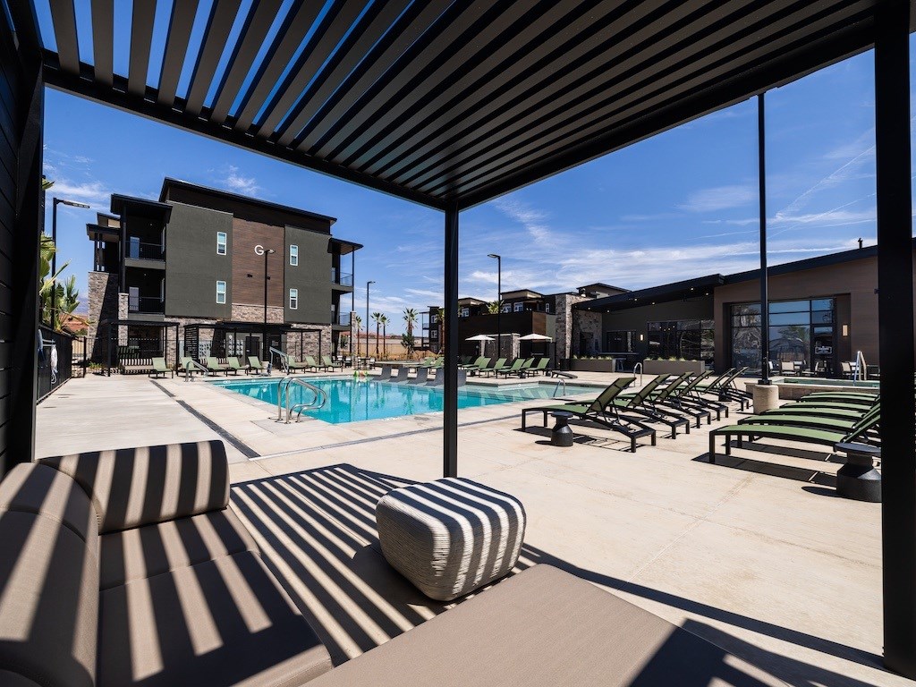 Cabanas by Pool at The Ash Apartments