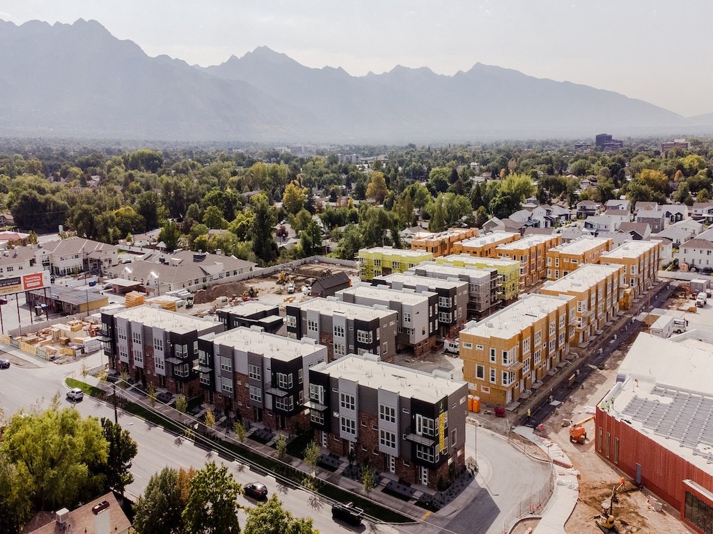 Aerial View of The Hudson Townhomes Salt Lake City Utah 84106
