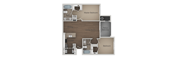 2 Bed 2 Bath Floor Plan at Parc at Day Dairy Apartments and Townhomes, Draper, Utah