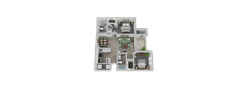 2 Bed 2 Bath Floor Plan at Parc at Day Dairy Apartments and Townhomes, Draper, Utah