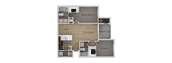 Two Bedroom, Two Bathroom Floor Plan at Sage Apartments and Townhomes, Utah, 84003