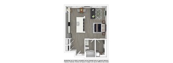 S-2-Type-B Floor Plan at The Arza Apartments, Utah