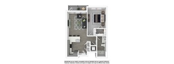 A-1-Type-B Floor Plan at The Arza Apartments, American Fork, UT, 84003