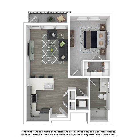 A-1-Type-B Floor Plan at The Arza Apartments, American Fork, UT, 84003