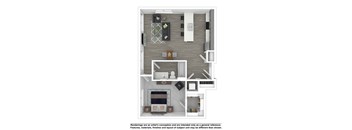 A-3-Type-B Floor Plan at The Arza Apartments, American Fork, UT