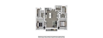 B-3-Type-B Floor Plan at The Arza Apartments, American Fork, UT