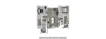 B-4-Type-B Floor Plan at The Arza Apartments, Utah
