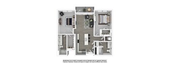 B-1-Type-B Floor Plan at The Arza Apartments, Utah, 84003