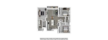 C1-Type-B Floor Plan at The Arza Apartments, American Fork, Utah