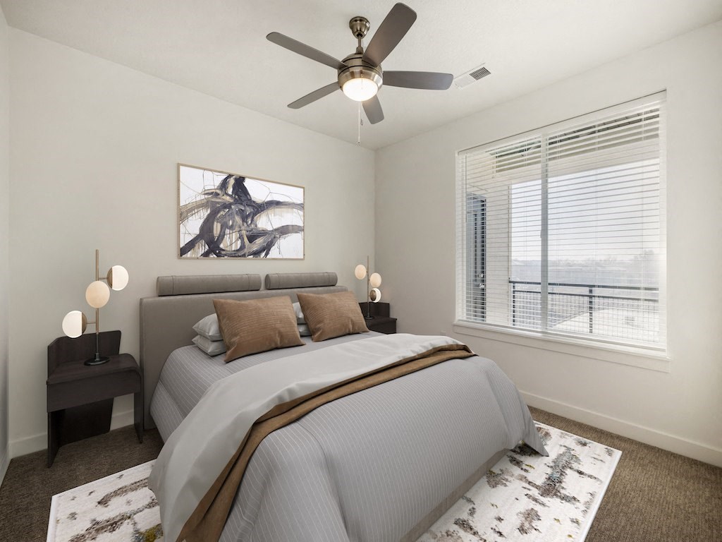 Main Bedroom in Two Bedroom Apartment at City Lofts