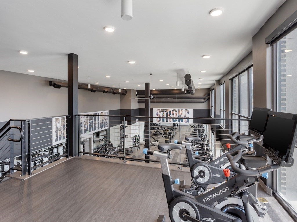 Two Story Fitness Center at City Lofts Apartments