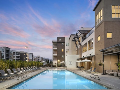 Swimming Pool With Sparkling Water at Parc West Apartments, Draper, UT, 84020