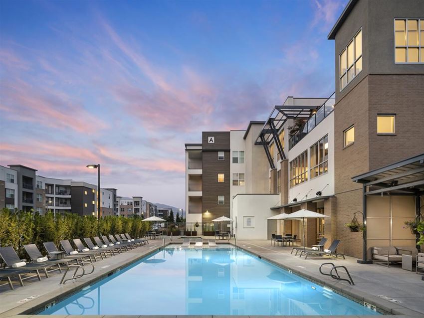 Swimming Pool With Sparkling Water Swimming Pool With Sparkling Water at Parc West Apartments, Draper, UT, 84020