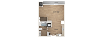 Studio Floor Plan at Kimpton Square Senior Apartments, Midvale, UT
