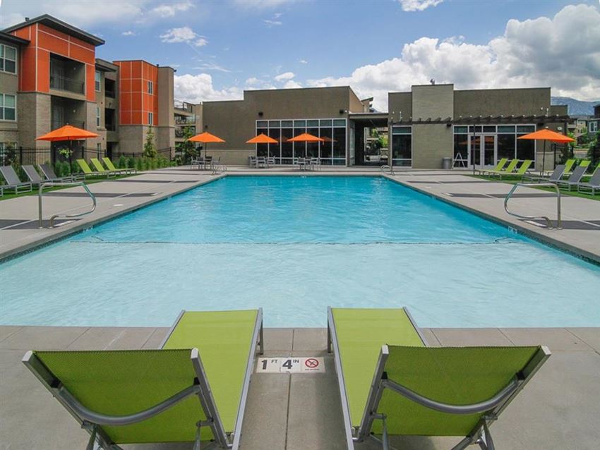 Umbrella Shaded Chairs By Pool Umbrella Shaded Chairs By Pool at Lofts at 7800 Apartments, Midvale, UT, 84047 - Photo Gallery