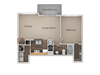 1 Bed 1 Bath Floor Plan 1 Bed 1 Bath Floor Plan at Pinehurst Apartments, Midvale, UT, 84047