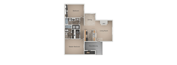 2 Bedroom 2 Bathroom Floor Plan at Promontory Point Apartments, Utah, 84094