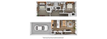 2X2.5 Townhome Floorplan Layout at The Veridian