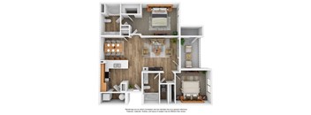 2X2 Floorplan Layout at The Veridian
