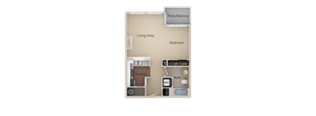 Burnett Station Studio Floor Plan at Metropolitan Collection Apartments, Washington