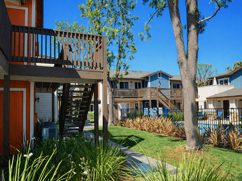 Walkway by pool at Village Grove