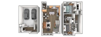 2 bedroom & 2.5 bathrooms at The Hudson Townhomes Salt Lake City, 84106