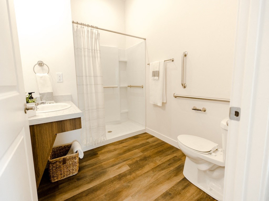 Large Bathroom with Shower at Meadows at Homestead in Logan UT