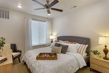 tall 9 foot ceilings and ceiling fan  at The Matheson Apartments, Tremonton, 84337
