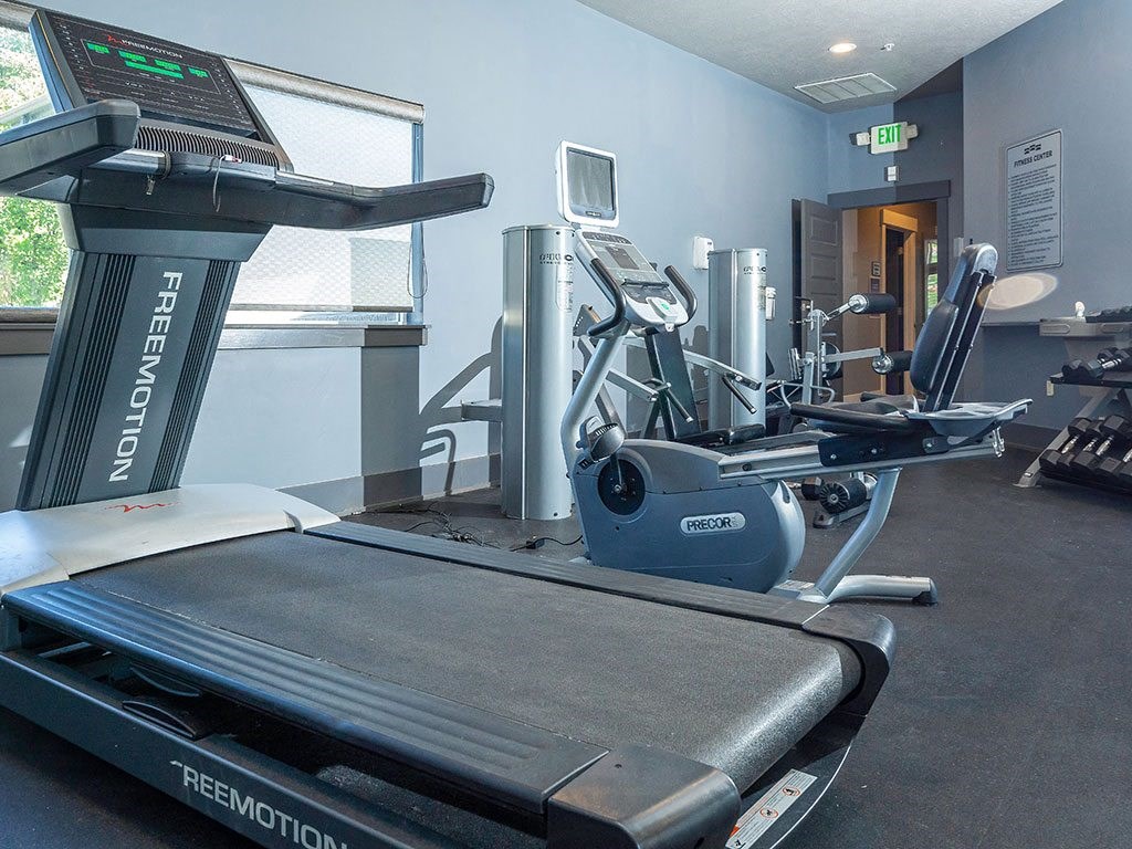 Cardio Machines In Gym at Four Seasons at Southtowne Apartments, South Jordan, UT