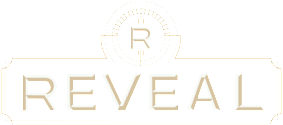 A logo with the word REVEAL and a letter R in a circle above the word.