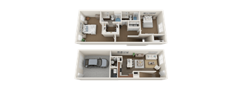 2 BEDROOM TOWNHOME Floor Plan at Foothill Lofts Apartments & Townhomes, Logan, 84341