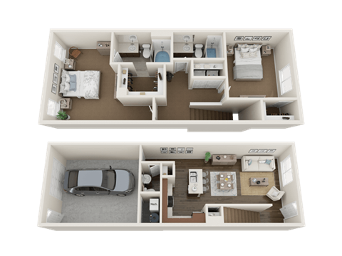 2 BEDROOM TOWNHOME Floor Plan at Foothill Lofts Apartments & Townhomes, Logan, 84341