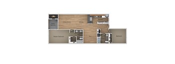 2 Bedroom 2 Bath With Den Floor Plan at Aztec Springs Apartments, Mesa, AZ