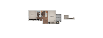 1 Bedroom 1 Bathroom Loft Floor Plan at Canyon Club Apartments, California, 92058