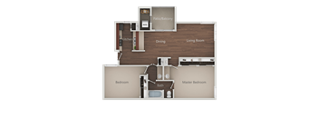 One bedroom One bathroom Floor Plan at Eucalyptus Grove Apartments, Chula Vista