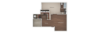 One Bed One Bath Floor Plan at Eucalyptus Grove Apartments, Chula Vista, CA