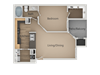One Bed One Bath Floor Plan One Bed One Bath Floor Plan at Four Seasons at Southtowne Apartments, South Jordan, UT, 84095