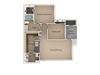 Two Bed One Bath Floor Plan Two Bed One Bath Floor Plan at Four Seasons at Southtowne Apartments, South Jordan, Utah
